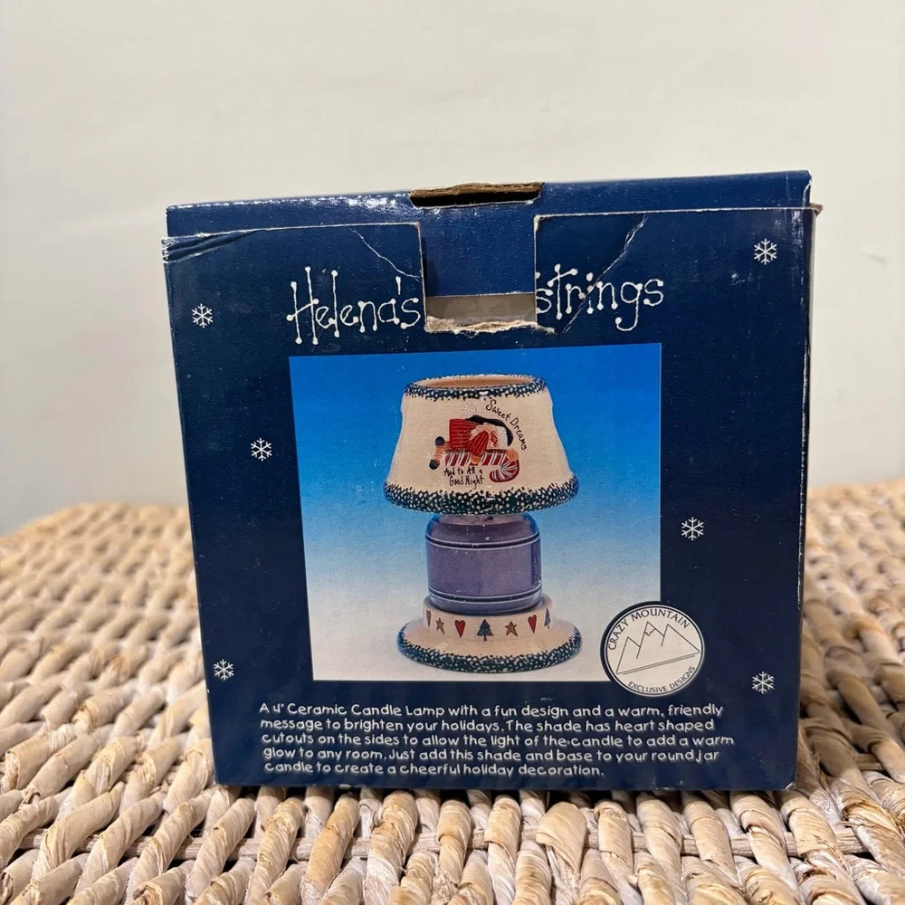 Crazy‎ Mountain Ceramic Candle Lamp Sweet Dreams Santa Sleeping NEW Christmas